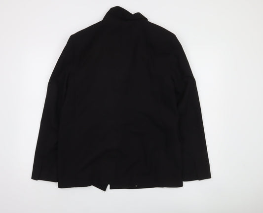 Bershka Womens Black Double-Breasted Blazer Jacket Size 12