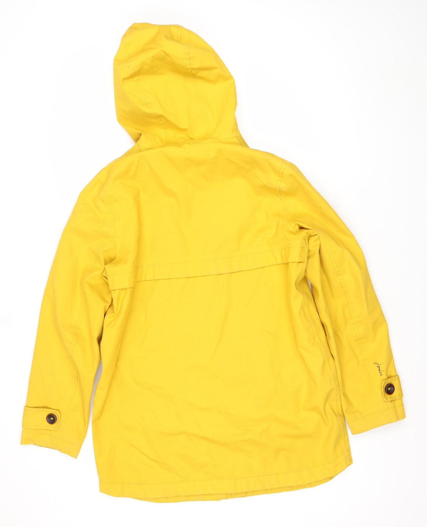 Joules Womens Yellow Waterproof Rain Coat Jacket Size 10 Hooded
