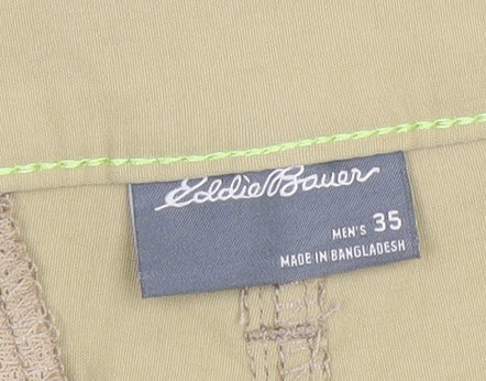Eddie Bauer Men's Beige Chino Shorts Size 35 Quick Dry Stretch