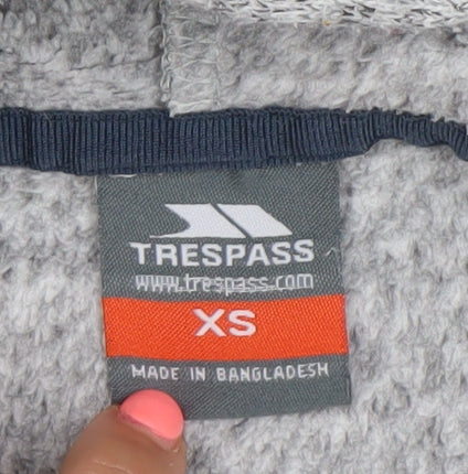 Trespass Womens Grey Full Zip Hoodie XS Polyester Fleece Outdoor
