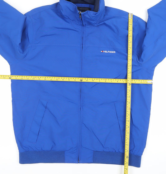 Tommy Hilfiger Men's Blue Bomber Jacket L Regular Fit Polyester