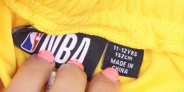 NBA Boys Yellow Los Angeles Lakers Athletic Mesh Shorts 11-12 Years