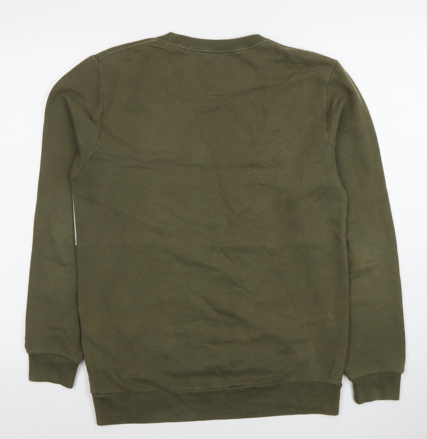 Jack Wills Mens Green & White Crew Neck Sweatshirt Size S Classic Fit