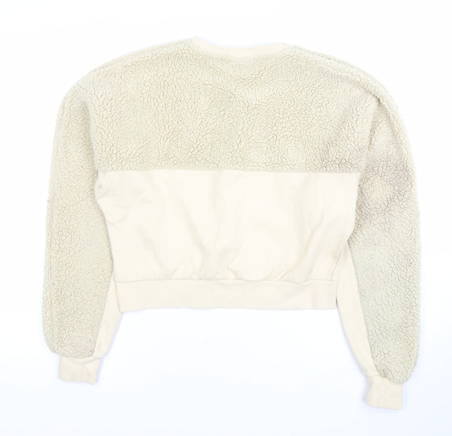 FILA Womens Beige XS Pullover Sherpa Fleece Sweatshirt