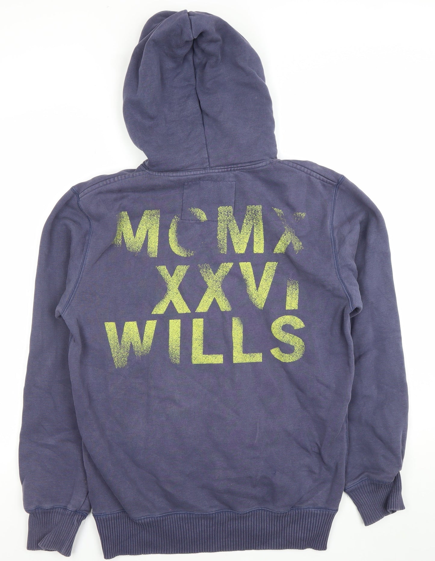 Jack Wills Men's Blue XS Pullover Hoodie with Logo Print