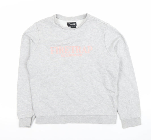 Firetrap Womens Grey Crew Neck Pullover Sweatshirt UK 8
