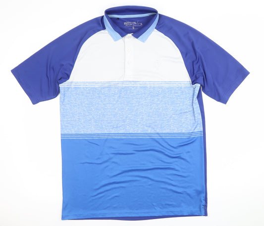 Pádraig Harrington Mens Blue Colourblock Golf Polo Shirt Size S