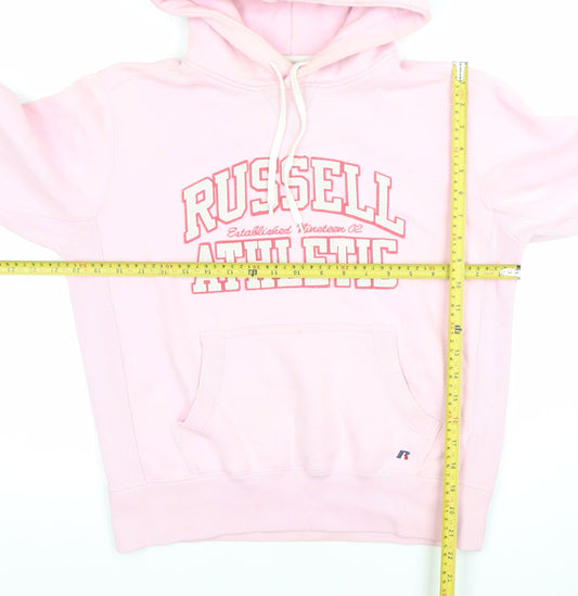 Russell Athletic Womens Pink Pullover Hoodie Size L Cotton