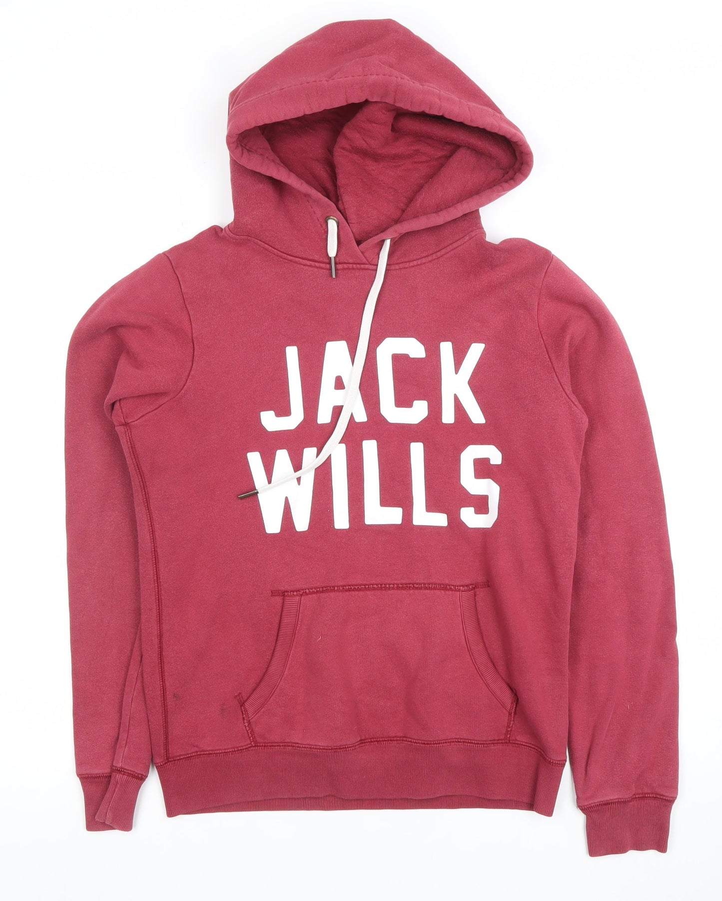 Jack Wills Womens Red Pullover Hoodie Size M Cotton Blend Casual