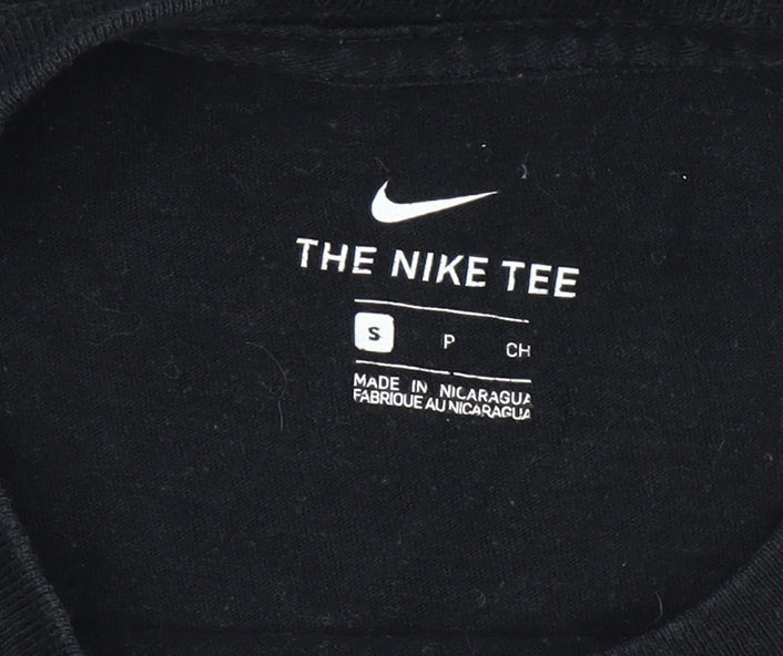 Nike Boys Black Small Graphic Print Short Sleeve T-Shirt
