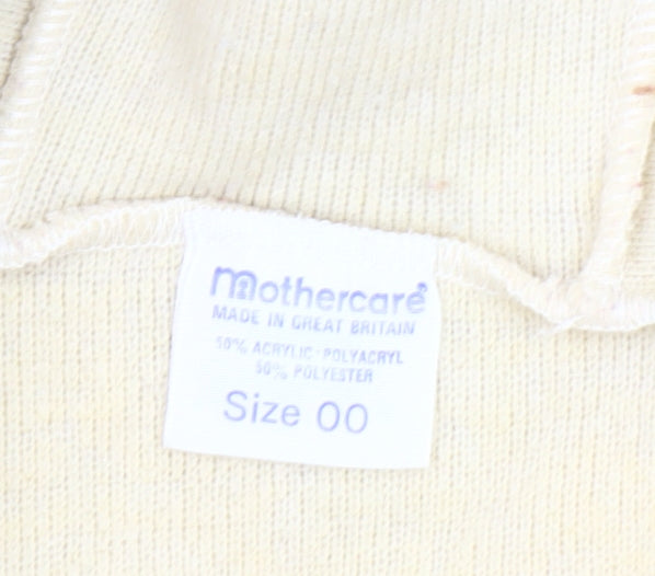 Mothercare Unisex Baby Ivory Fleece Snowsuit Newborn Hooded Winter Zip-Up