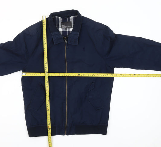 Next Men's Blue Bomber Jacket Size S Cotton Nylon Casual