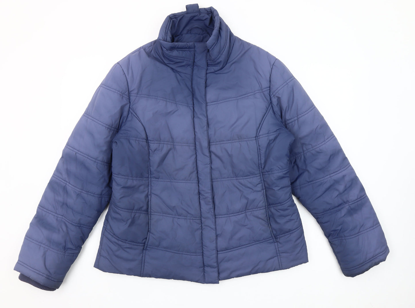 Jaeger Women's Blue Puffer Jacket Size 16 Quilted Winter Coat