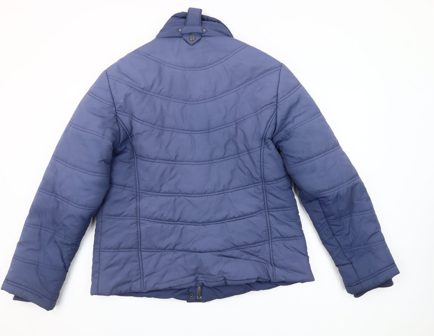 Jaeger Women's Blue Puffer Jacket Size 16 Quilted Winter Coat