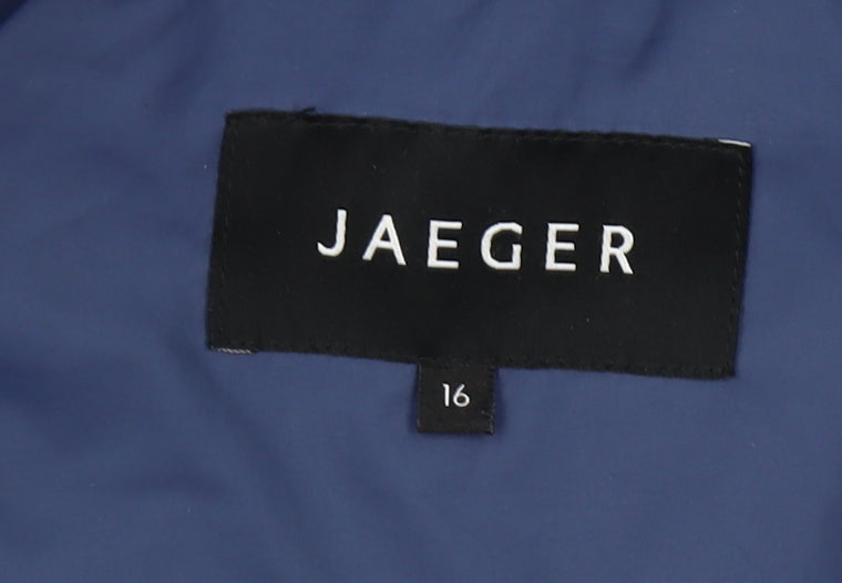 Jaeger Women's Blue Puffer Jacket Size 16 Quilted Winter Coat