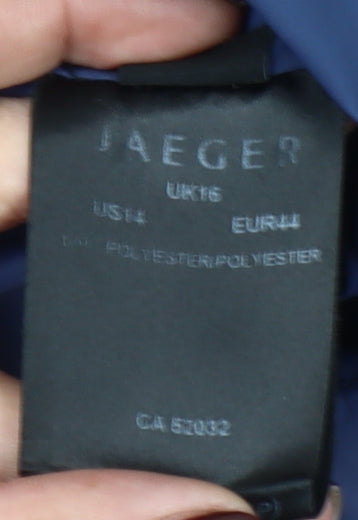 Jaeger Women's Blue Puffer Jacket Size 16 Quilted Winter Coat