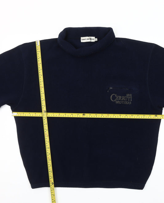 Cerruti 1881 Brothers Navy Fleece Pullover Sweatshirt Women L