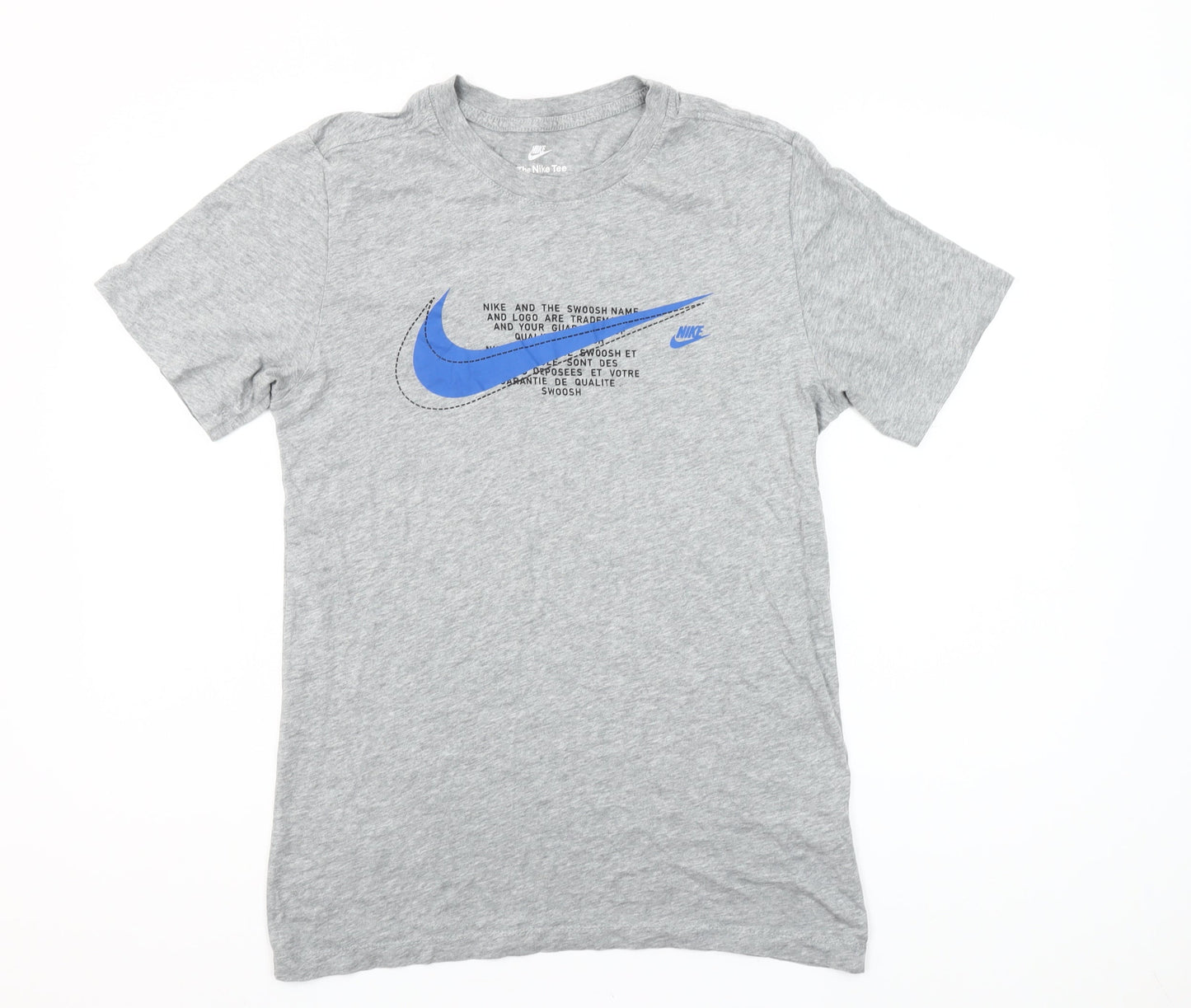 Nike Men's Grey Small Graphic Print Crew Neck T-Shirt