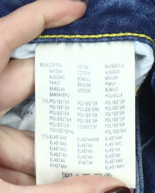 Lee Women Blue Marion Straight Leg Mid Rise Stretch Jeans Size 14