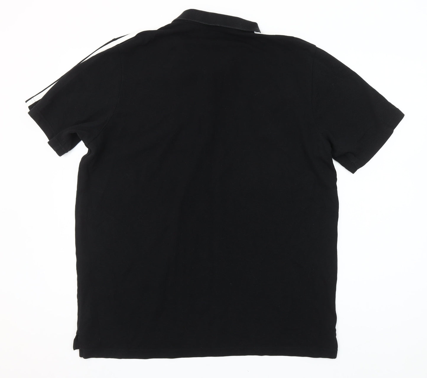 Adidas Men’s Black Polo Shirt Size L Short Sleeve Sports Cotton Blend