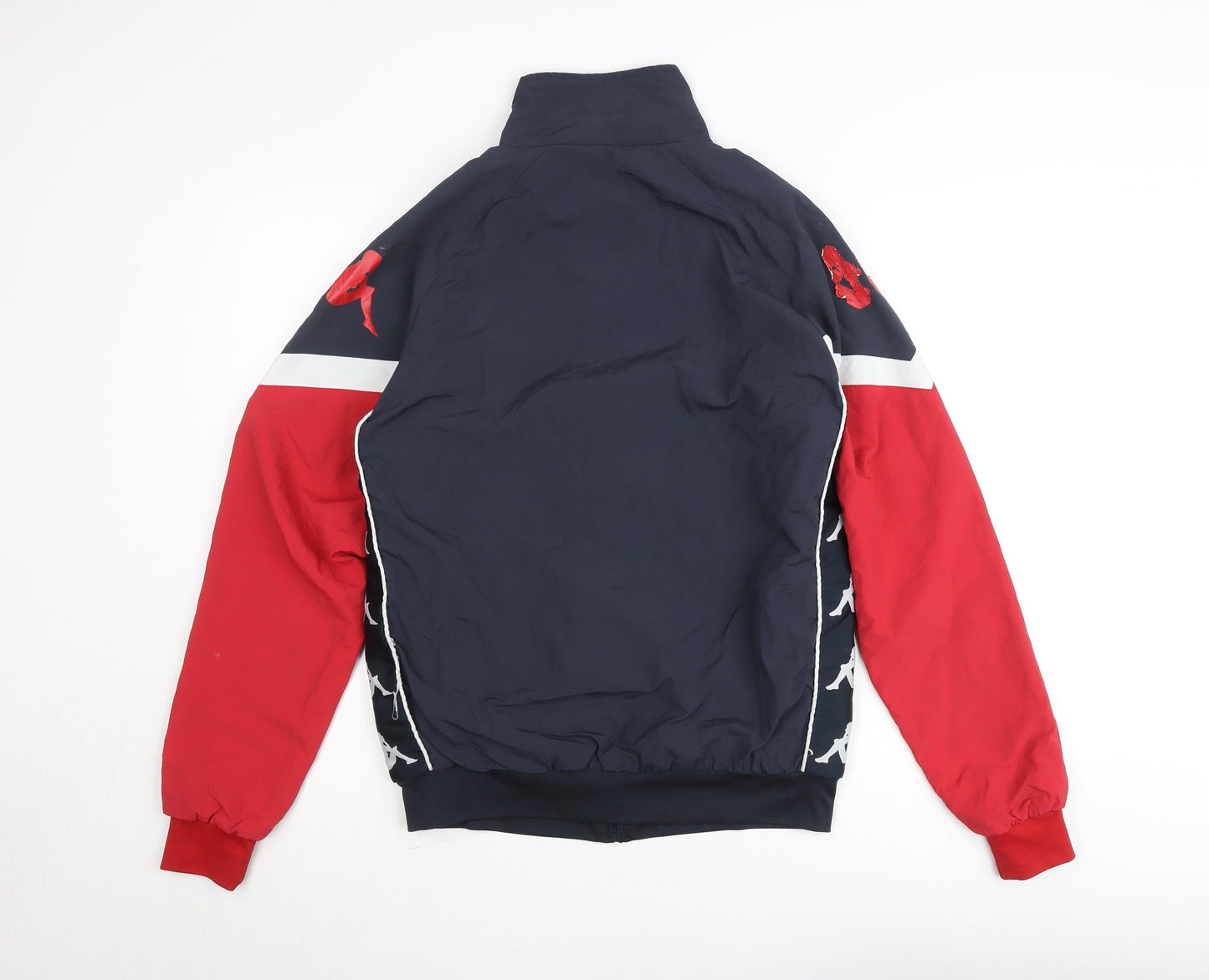 Kappa Mens Blue Red Full Zip Retro Bomber Jacket Size M