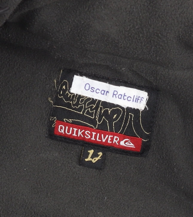 Quiksilver Mens Red Grey Hooded Parka Jacket Size L Winter Coat