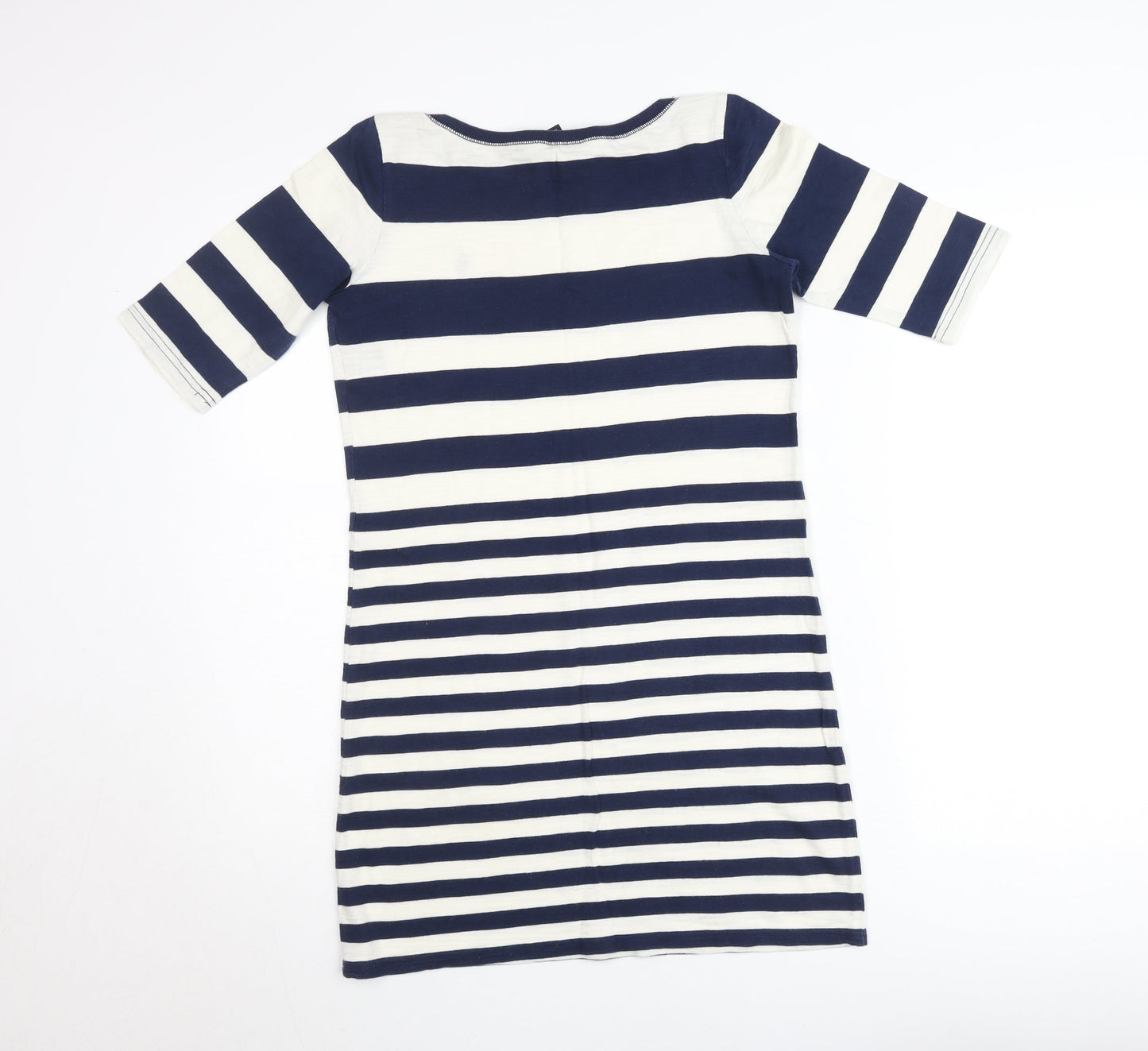 Ralph Lauren Women Blue Striped Cotton T-Shirt Dress Size L 12-14