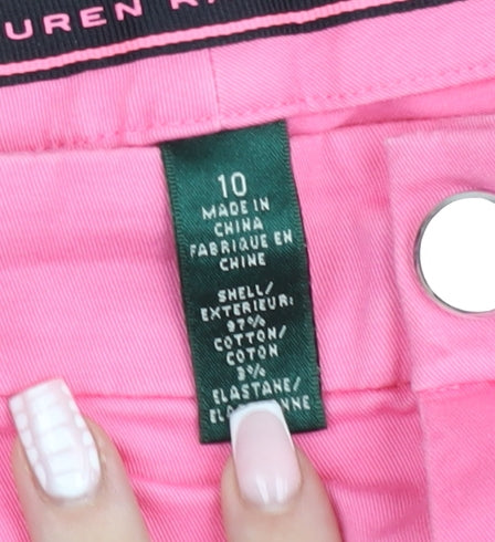 Lauren Ralph Lauren Women's Pink Chino Shorts Size 14 Stretch Cotton