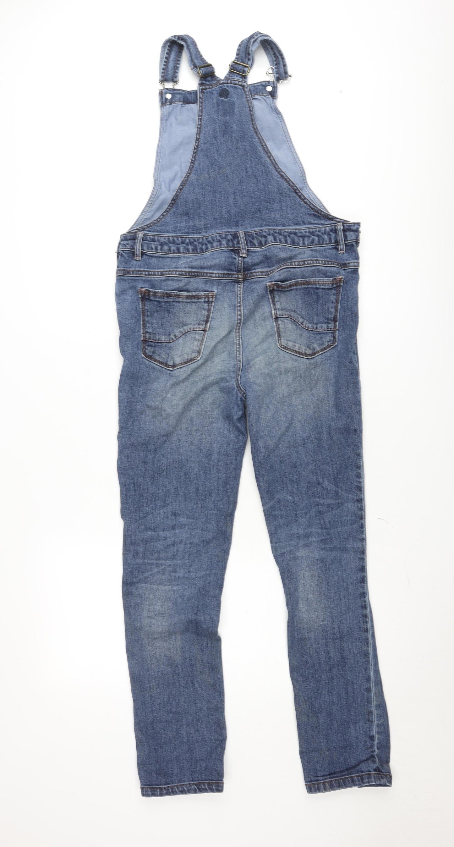 FatFace Women Blue Denim Dungaree Jumpsuit Size 12 Relaxed Fit