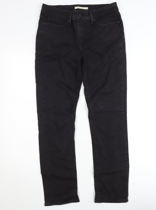 Levi's Womens Black 312 Shaping Slim Jeans Size 12 Regular Denim