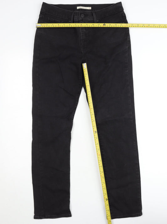 Levi's Womens Black 312 Shaping Slim Jeans Size 12 Regular Denim