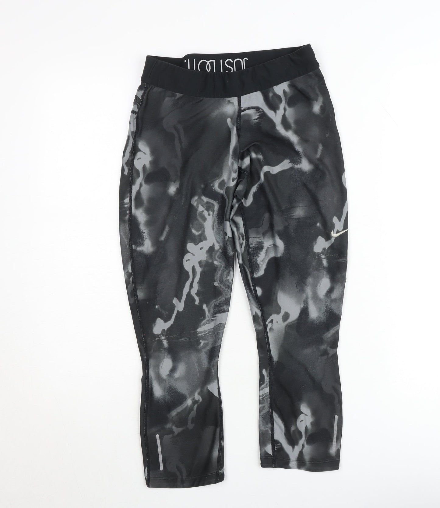 Nike Dri-FIT Women's Black Abstract Capri Sports Leggings Size M