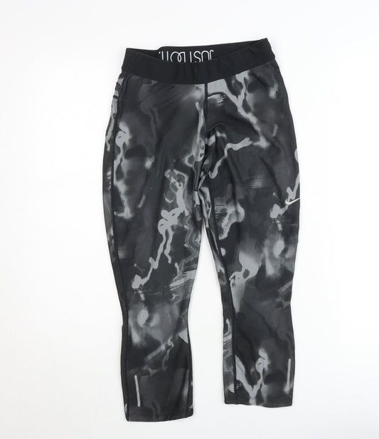 Nike Dri-FIT Women's Black Abstract Capri Sports Leggings Size M