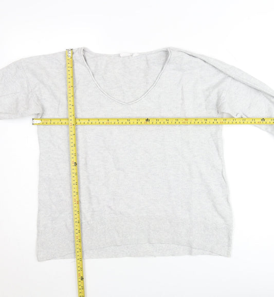 GAP Women’s Grey V-Neck Knit Jumper Size M Lightweight Pullover