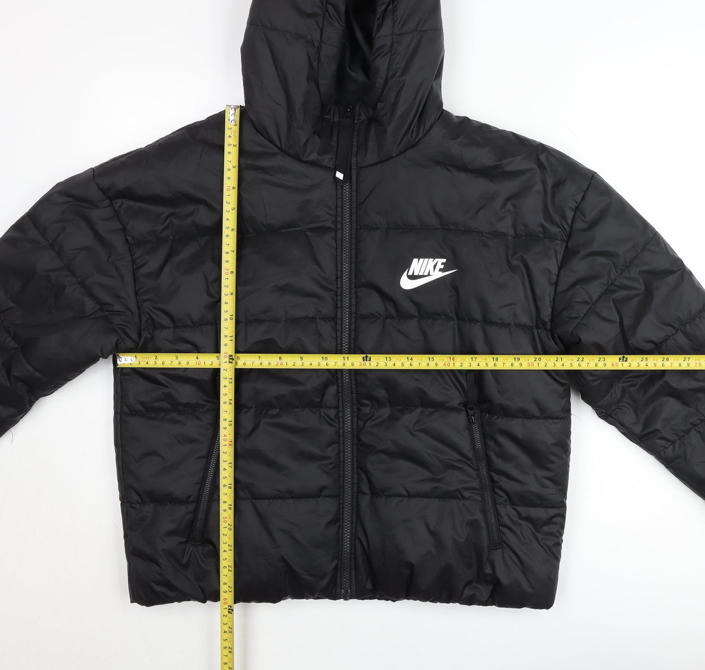 Nike Womens Black Therma-Fit Hooded Puffer Jacket M