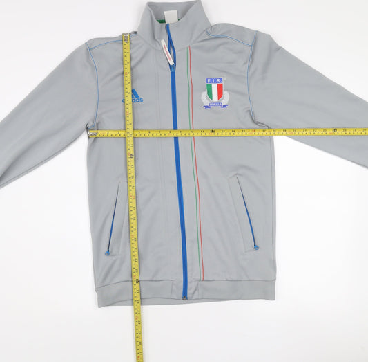 Adidas Men’s Grey Italia Track Jacket S Full Zip Rugby Sportswear