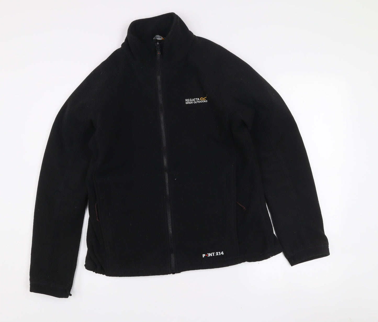 Regatta Women's Black Fleece Zip Jacket UK 14 Outdoor Mid-Length