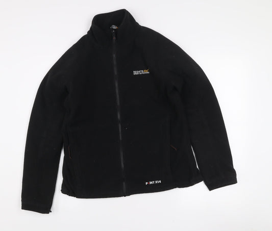 Regatta Women's Black Fleece Zip Jacket UK 14 Outdoor Mid-Length