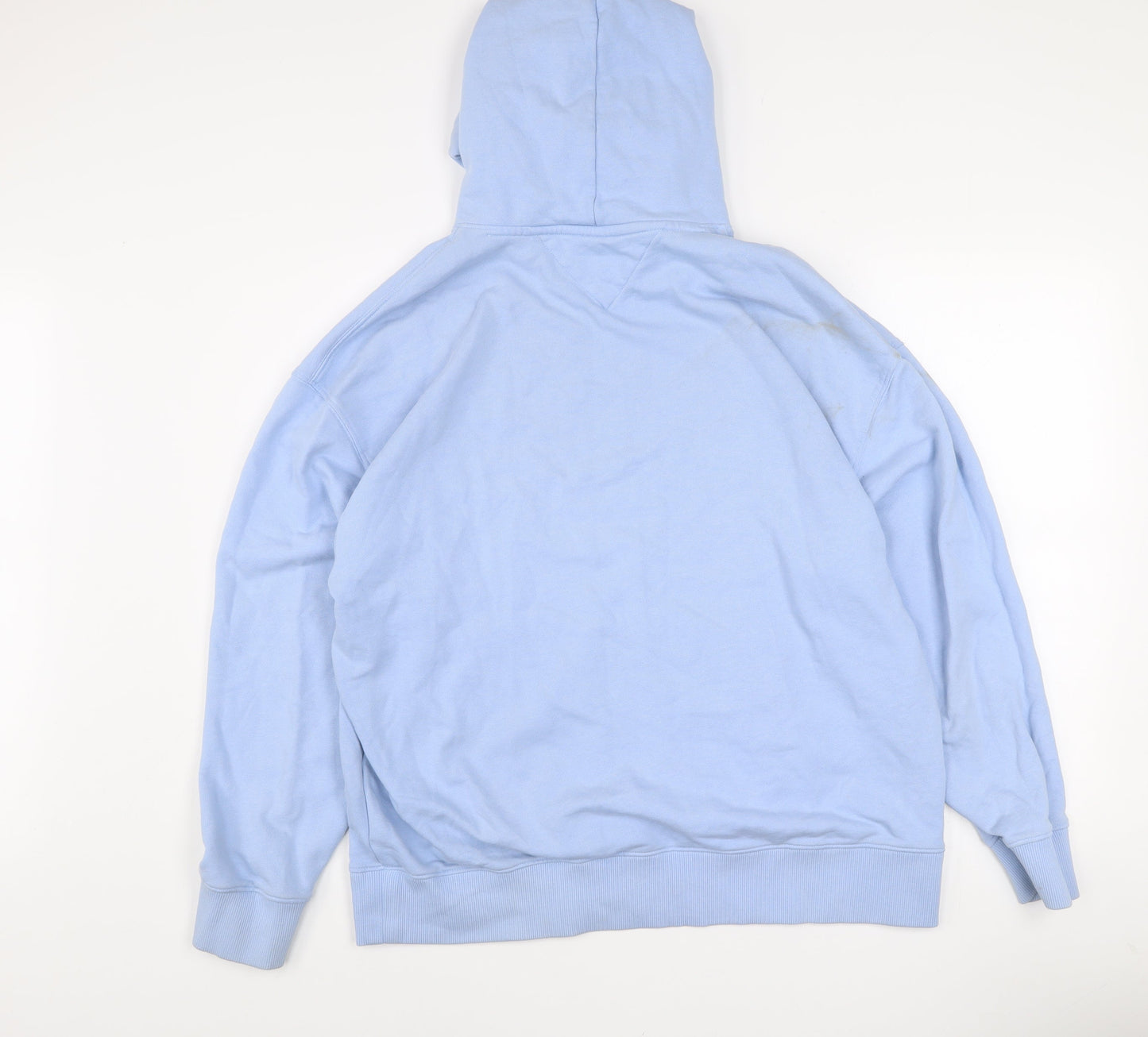 Tommy Jeans Women’s Light Blue XL Pullover Hoodie Cotton Logo Casual