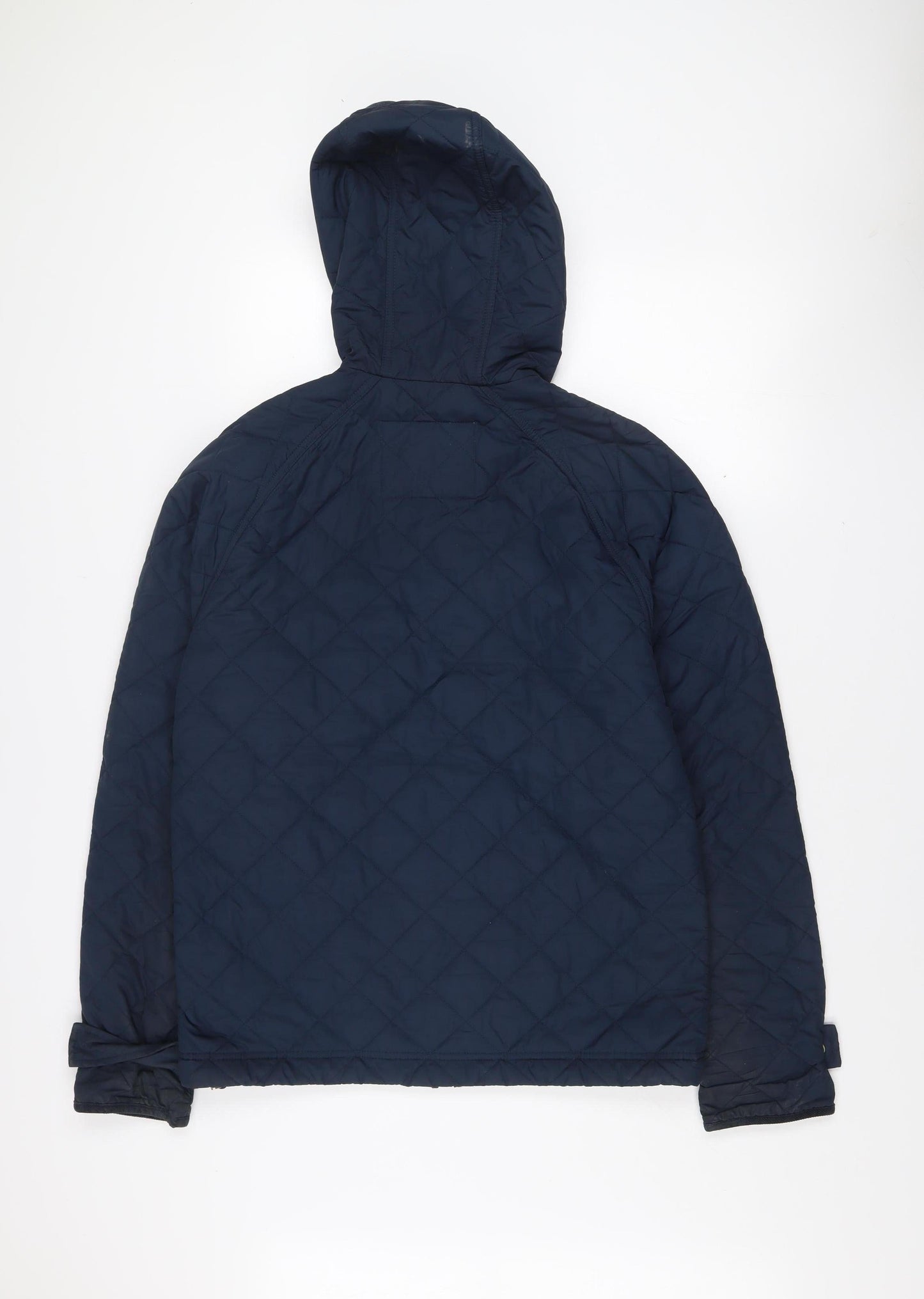 Jack Wills Men's Blue Quilted Hooded Jacket L Cotton Lined