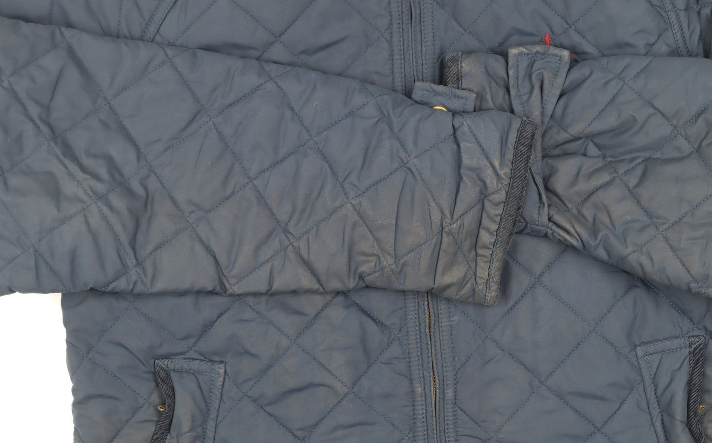Jack Wills Men's Blue Quilted Hooded Jacket L Cotton Lined