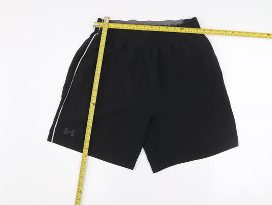 Under Armour Men's Black Large Athletic Shorts Loose Fit Quick Dry
