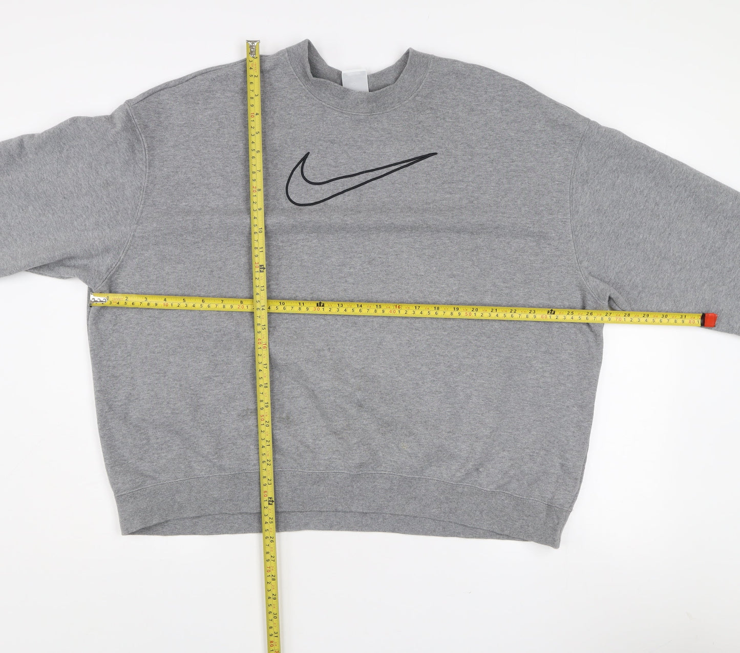 Nike Women’s Grey Dri-FIT Pullover Sweatshirt L Crew Neck Logo