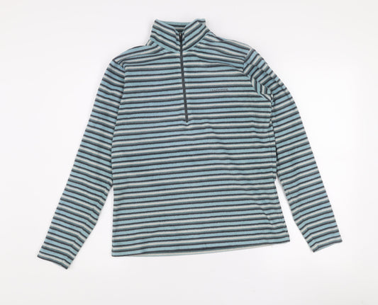 Craghoppers Womens Blue Striped 1/2 Zip Fleece Sweatshirt UK 10