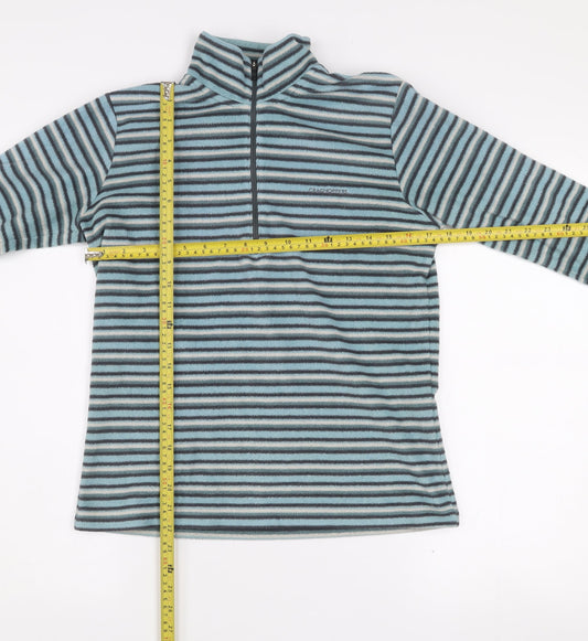 Craghoppers Womens Blue Striped 1/2 Zip Fleece Sweatshirt UK 10