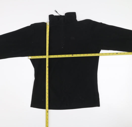 Trespass Women Black Fleece Pullover Sweatshirt Medium 1/2 Zip Warm Winter Top