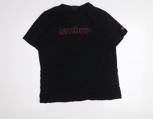 Umbro Women Black XL Basic Sports T-Shirt Short Sleeve Crew Neck