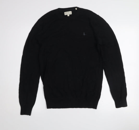Jack Wills Men's Black Cotton Cashmere Crew Neck Jumper Size S