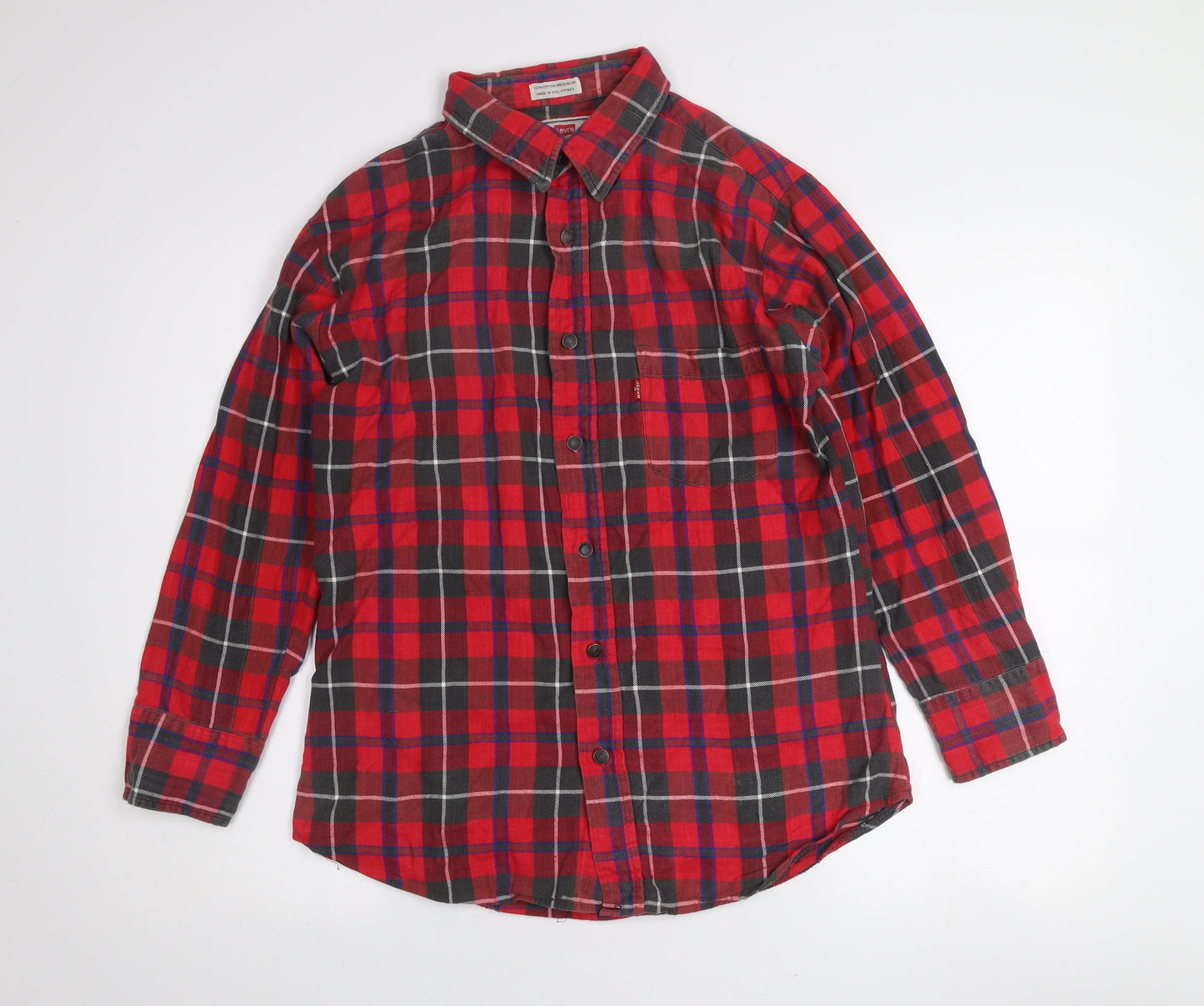 Levi's Women's Red Check Flannel Button-Up Shirt Size M