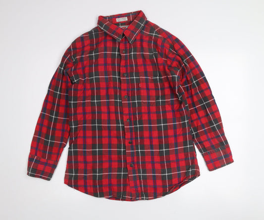Levi's Women's Red Check Flannel Button-Up Shirt Size M